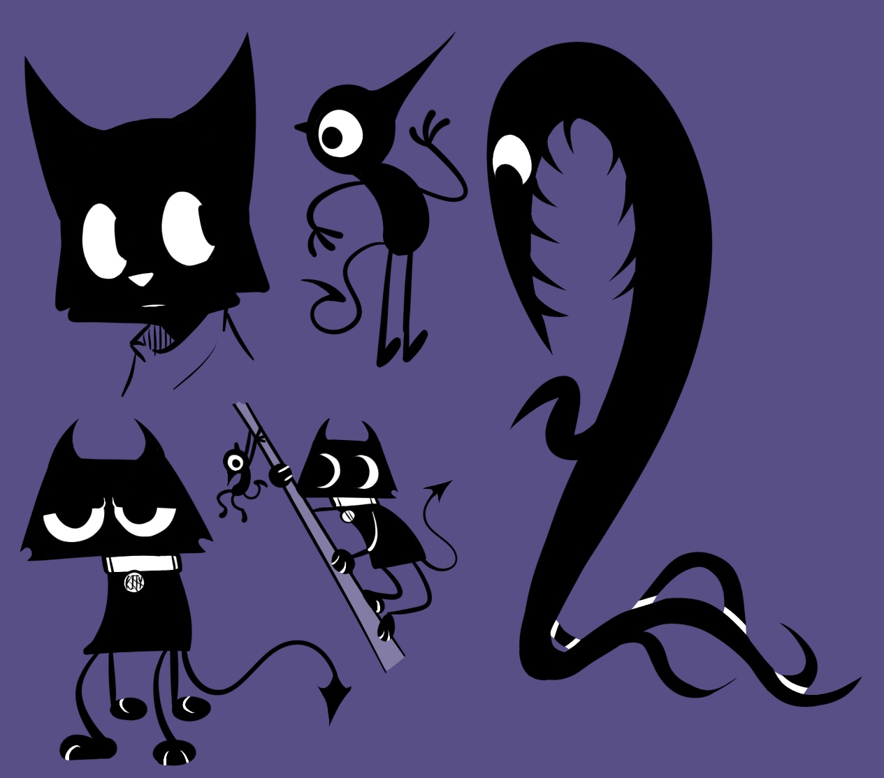 Character sheet with a bunch of blobby looking characters